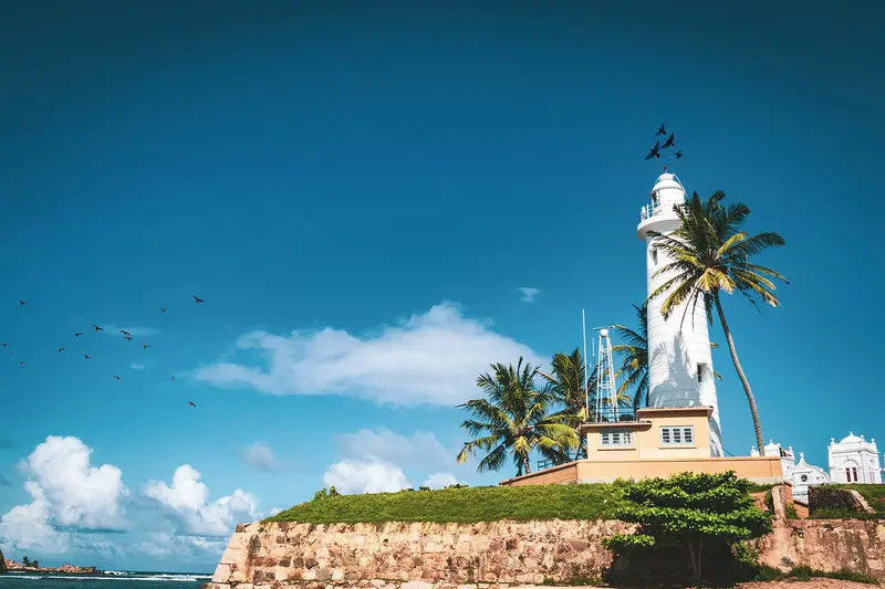 Galle lighthouse on the ramparts of Galle Fort